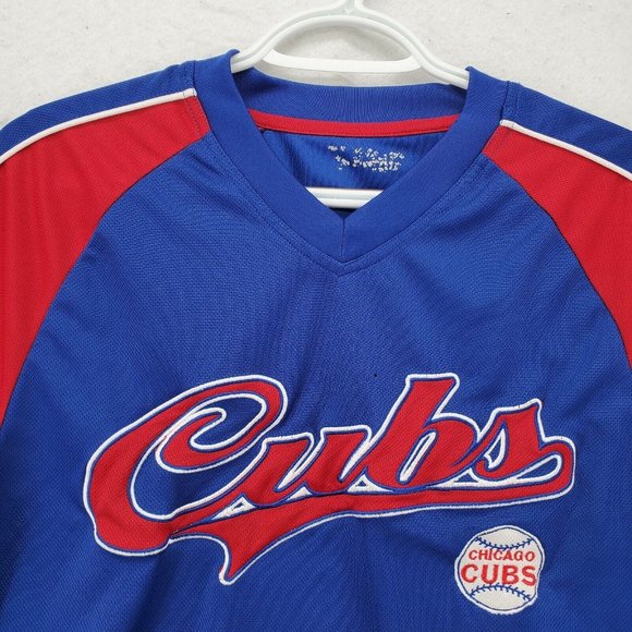 CHICAGO CUBS Shirt Women’s Embroidered Short Sleeve Red/Blue MLB Large - Picture 6 of 10